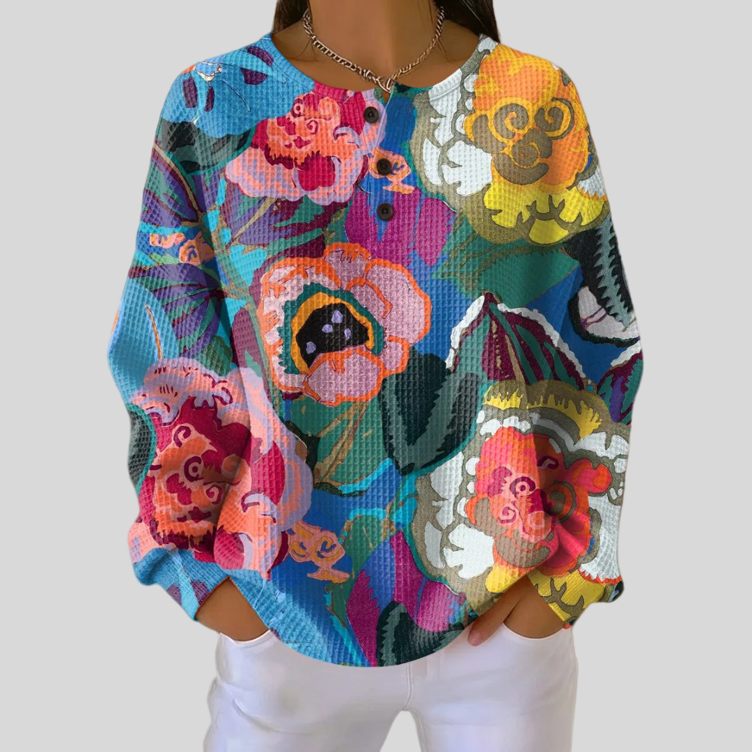Adorna | Sudadera de Flores Coloridas para Mujer
