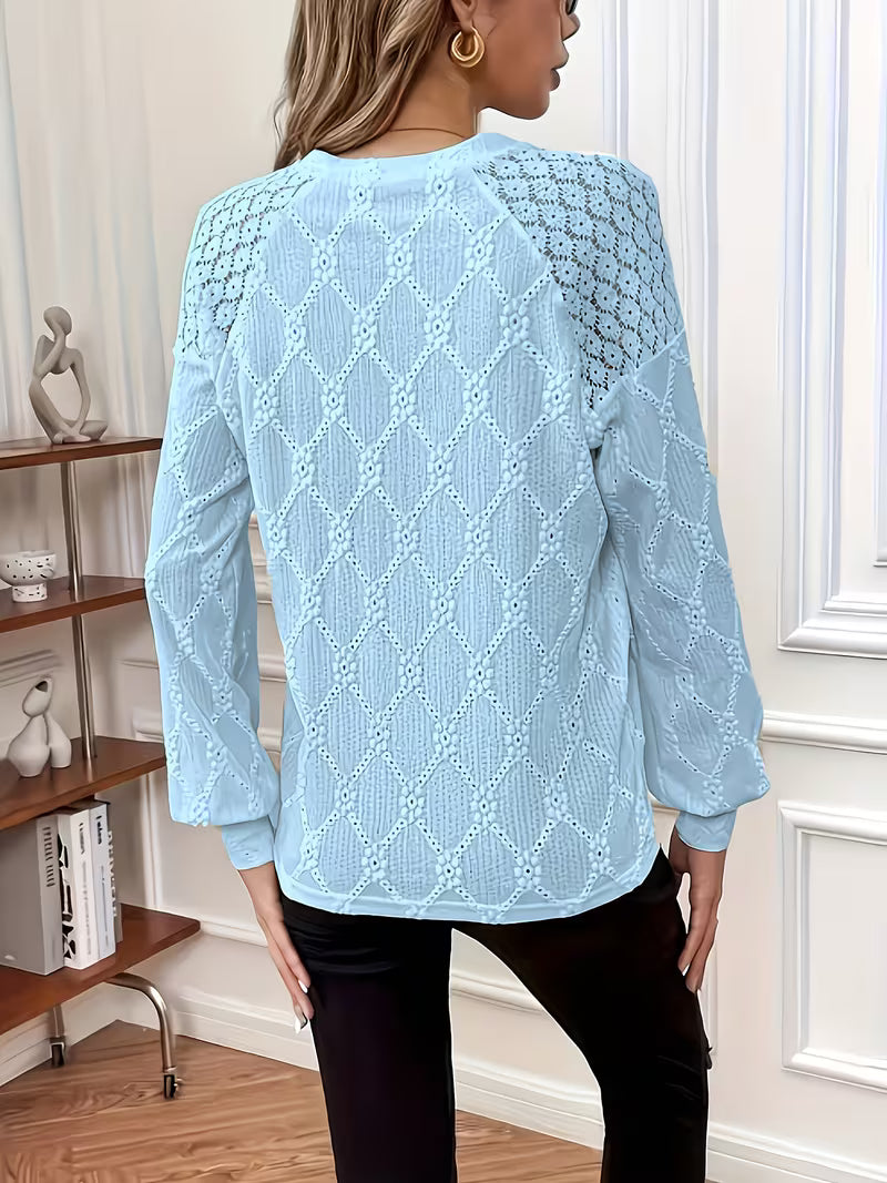 Livia – Blusa con patrón y mangas largas