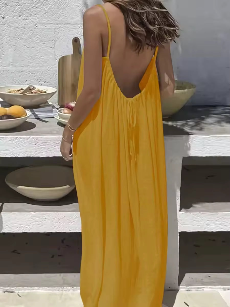 Elara - Vestido de espalda descubierta ajustable para Mujer