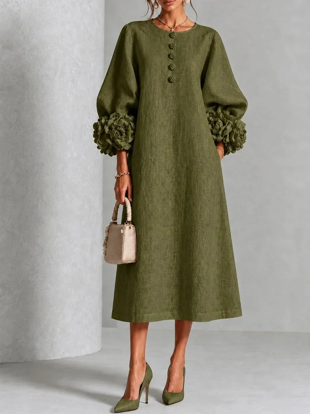 Rosalie | Vestido Floral Midi para Mujer
