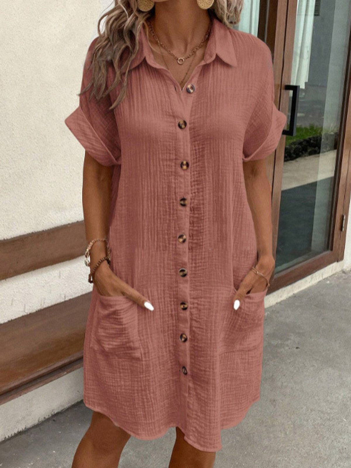 Gunda | Vestido de tela texturizada