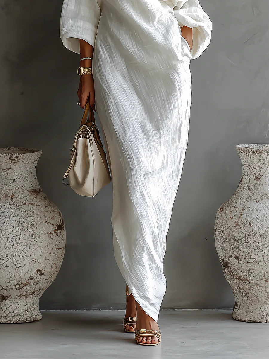 Nerina • Vestido maxi asimétrico elegante y fluido