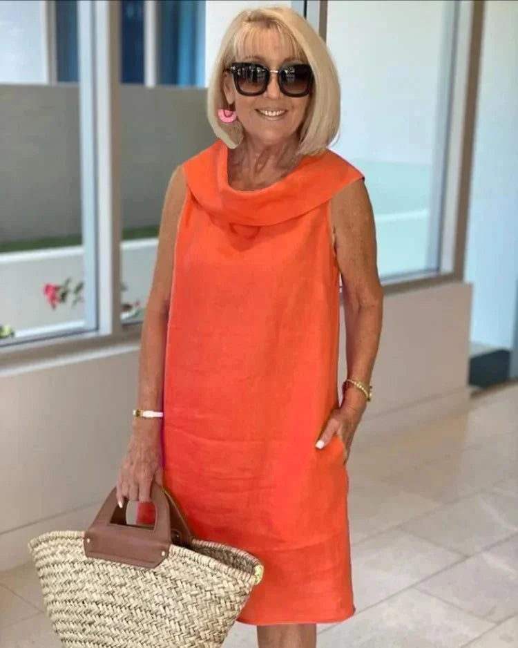 Perla – Vestido tubo sin mangas con cuello redondo