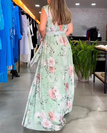 Venesa™ | Elegante vestido sin mangas con escote en V y estampado floral