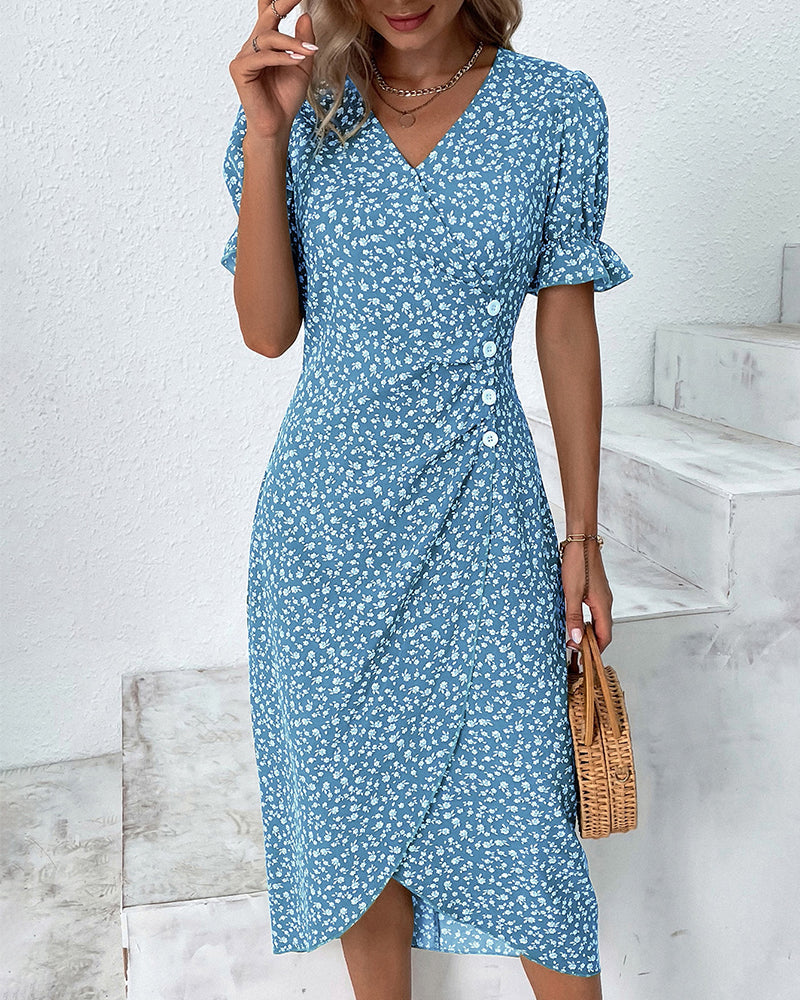 Jeanne™ | Vestido con estampado floral de manga corta