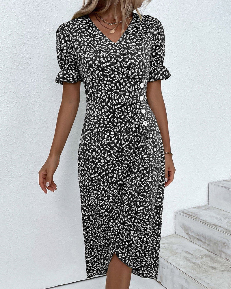 Jeanne™ | Vestido con estampado floral de manga corta