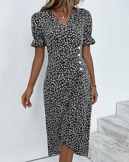Jeanne™ | Vestido con estampado floral de manga corta