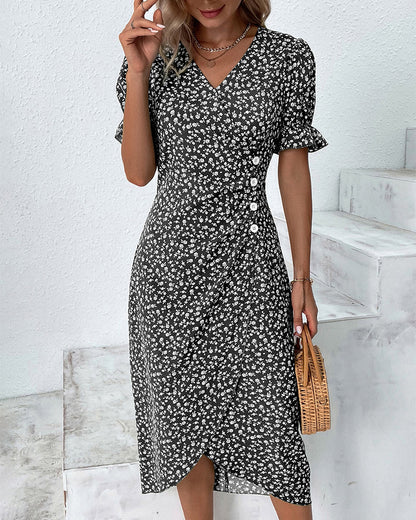 Jeanne™ | Vestido con estampado floral de manga corta