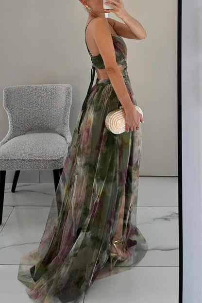 Giselle - Vestido largo de Mujer con estampado floral encantador