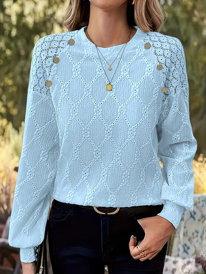 Livia – Blusa con patrón y mangas largas