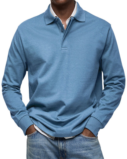 KOELMAN | POLO DE MANGA LARGA DE LUJO PARA HOMBRE