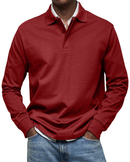 KOELMAN | POLO DE MANGA LARGA DE LUJO PARA HOMBRE