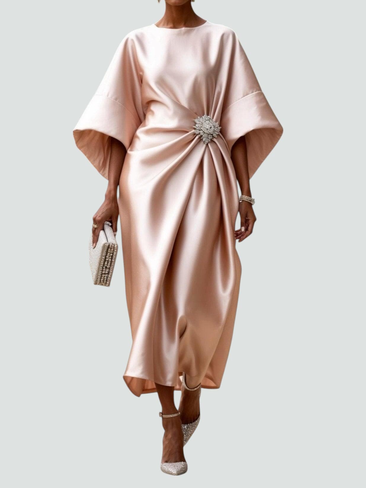 Albertine – Elegante vestido largo de satén de Mujer