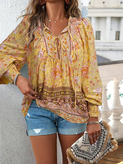 Sarah - Top floral bohemio fluido