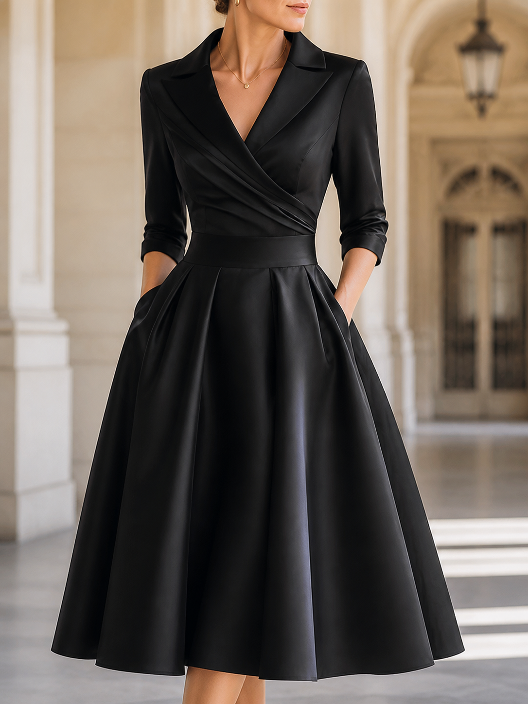 Élodie - Vestido de Mujer midi de satén
