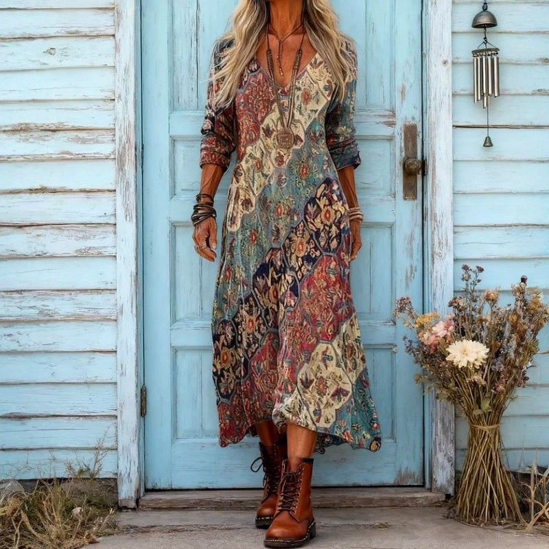 Eliana | Vestido Maxi Bohemio Fluyente para Mujer