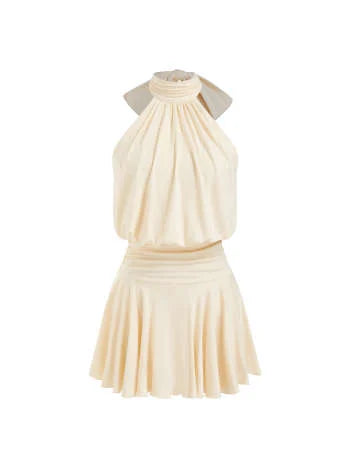 Griselda - Minivestido sin mangas con cuello alto y bufanda para Mujer