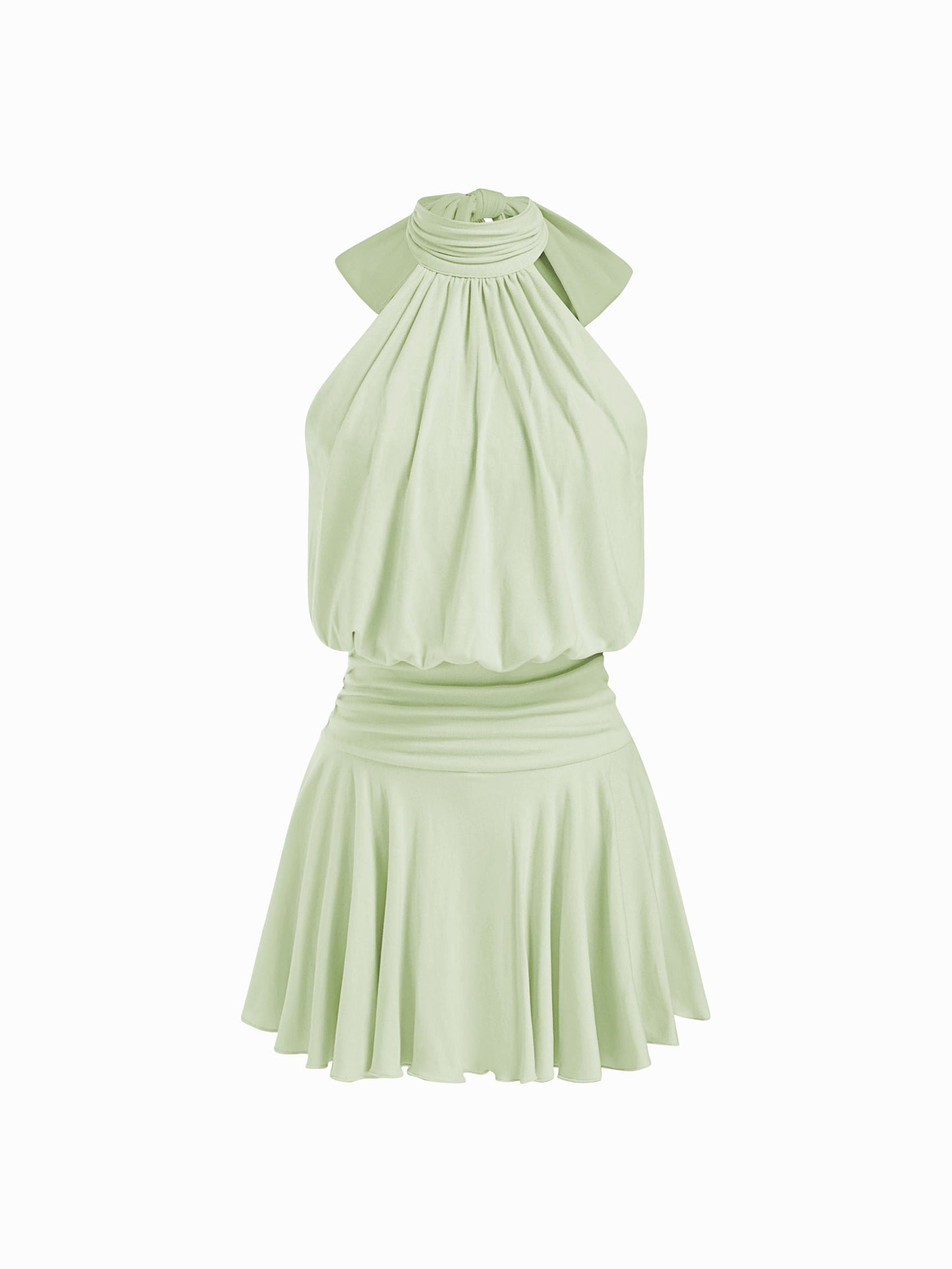 Griselda - Minivestido sin mangas con cuello alto y bufanda para Mujer