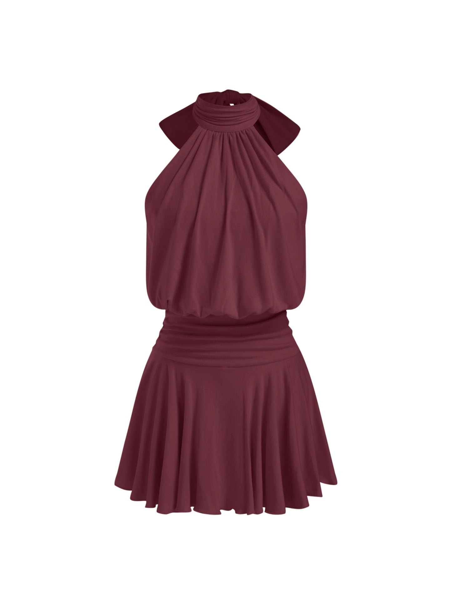 Griselda - Minivestido sin mangas con cuello alto y bufanda para Mujer