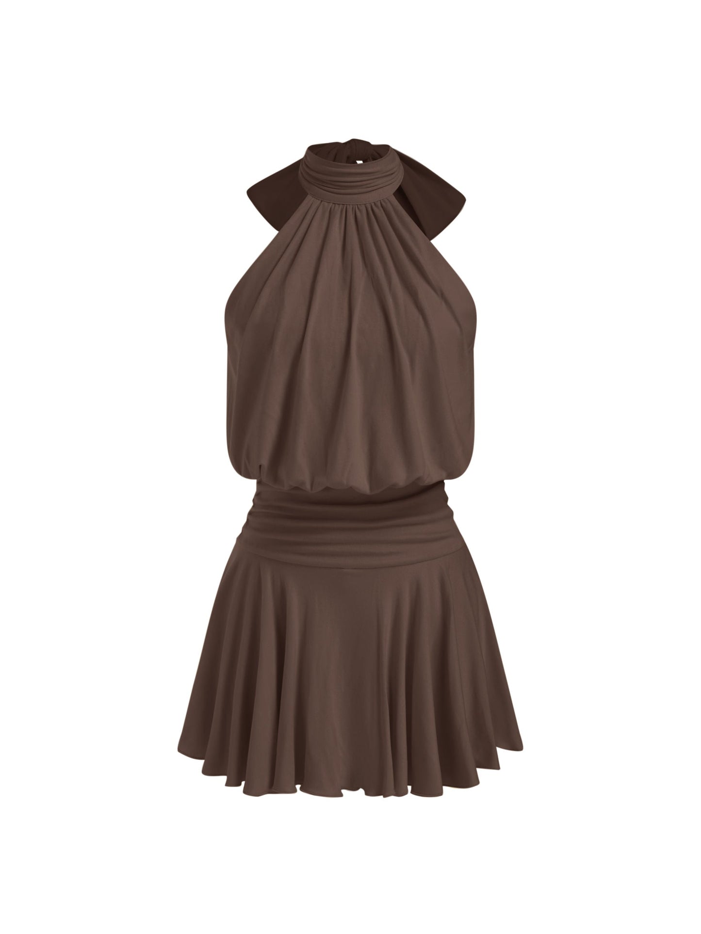 Griselda - Minivestido sin mangas con cuello alto y bufanda para Mujer