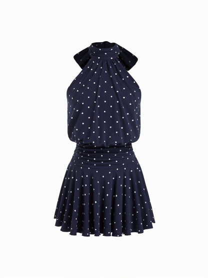Griselda - Minivestido sin mangas con cuello alto y bufanda para Mujer