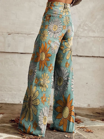 Olivia | Pantalones flores retro