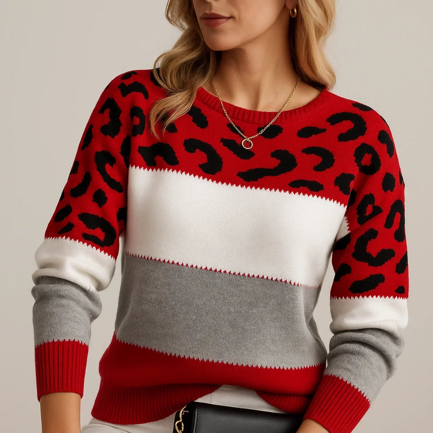 Pasca™ | Suéter de punto con estampado de leopardo
