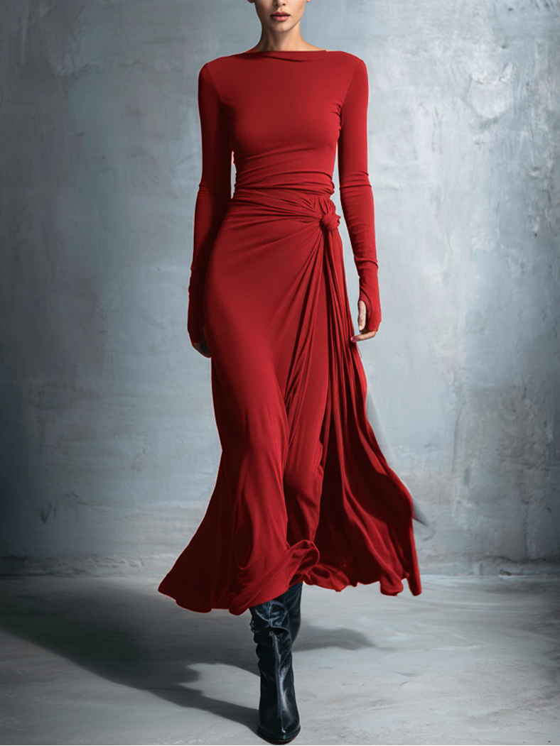 Naiara ❘ Vestido maxi con nudo lateral para Mujer