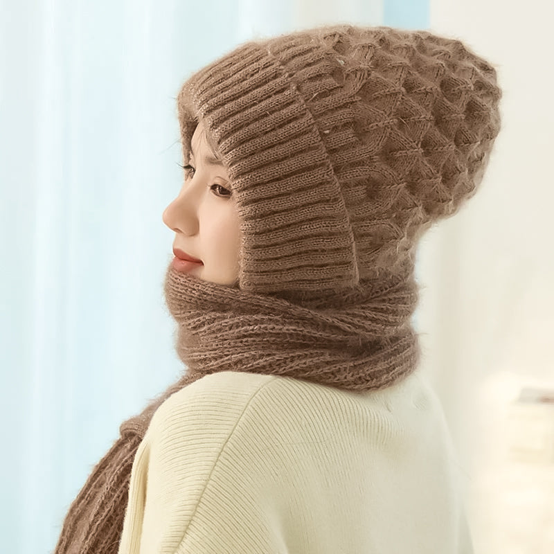 Dogo - Gorro y bufanda cortaviento forrados en polar con protección auditiva integrada