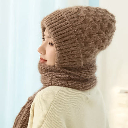 Dogo - Gorro y bufanda cortaviento forrados en polar con protección auditiva integrada