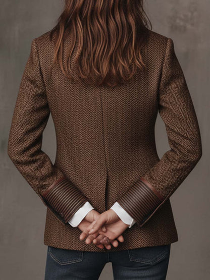 Gisèle | Blazer con Apliques de Chevron Impreso para Mujer