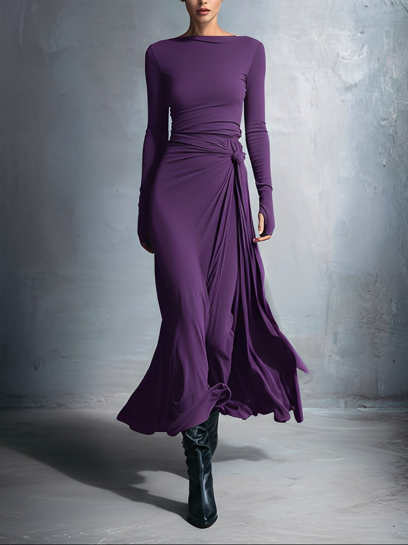 Naiara ❘ Vestido maxi con nudo lateral para Mujer