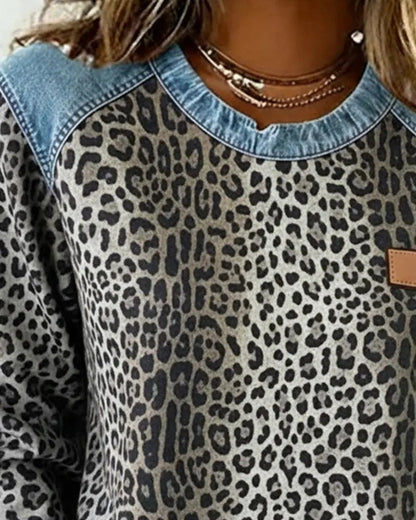 Leo - Camiseta de Mujer con Estampado de Leopardo