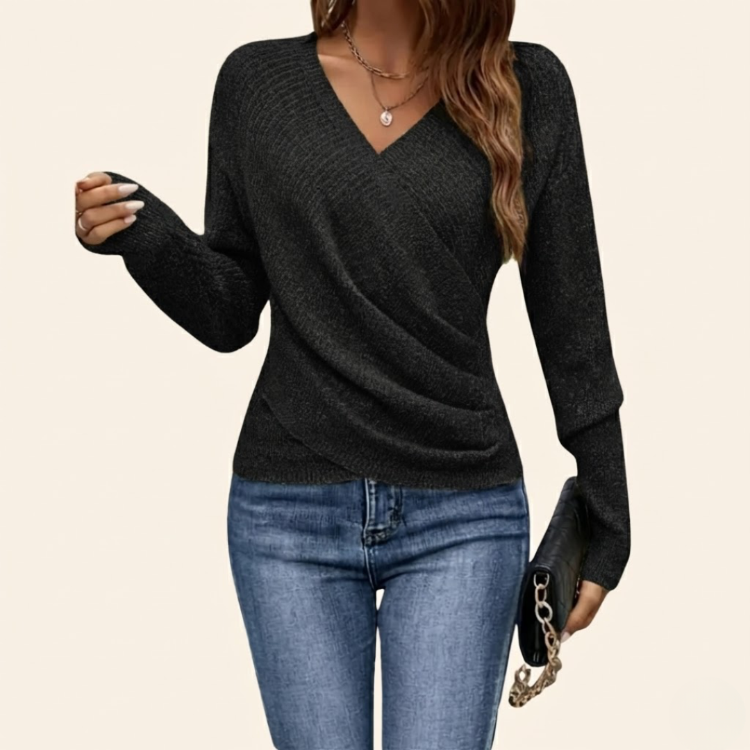 Clarissa™ | Top elegante envolvente con escote en V para Mujer