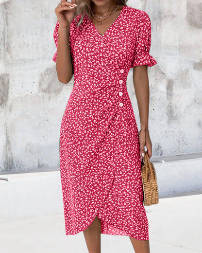 Jeanne™ | Vestido con estampado floral de manga corta