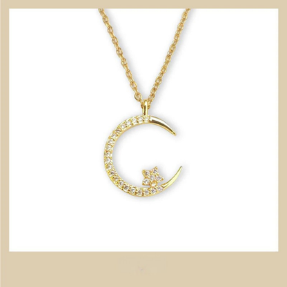 Celeste – Collar de Mujer Estrella y Luna