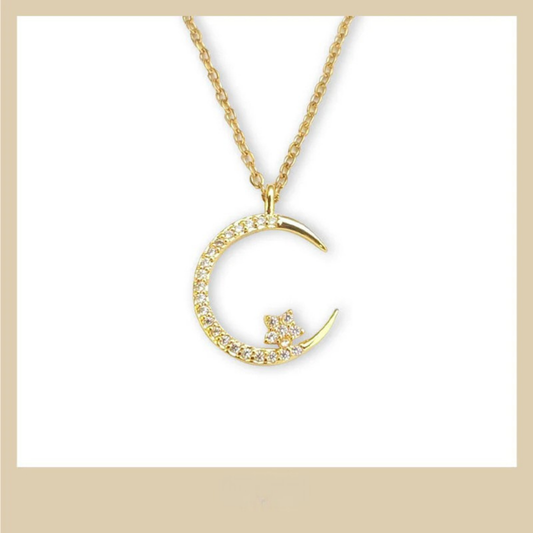 Celeste – Collar de Mujer Estrella y Luna