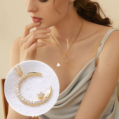 Celeste – Collar de Mujer Estrella y Luna