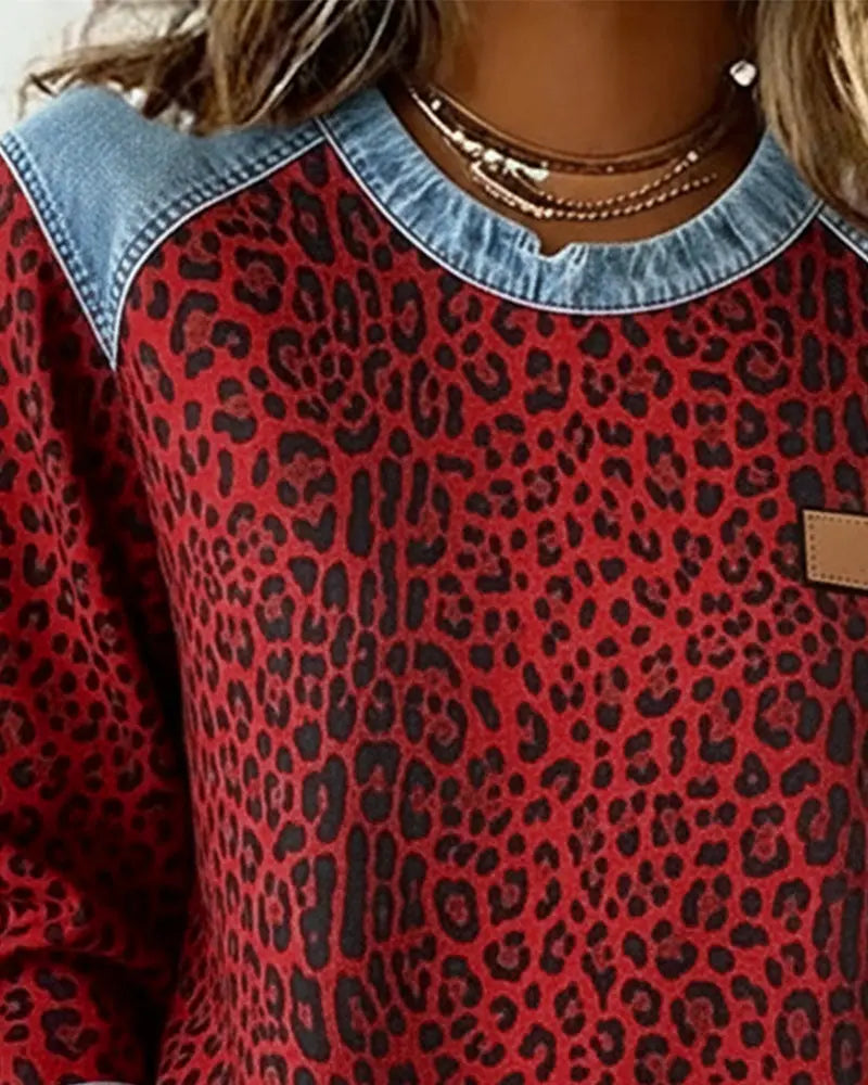 Leo - Camiseta de Mujer con Estampado de Leopardo