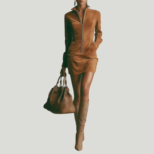 Marion | Vestido de ante con cremallera