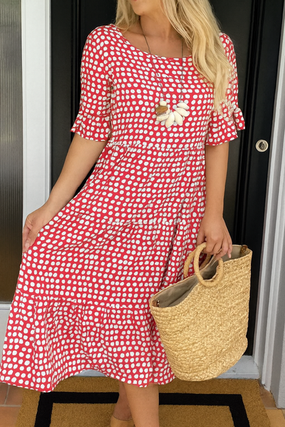 Zerelle | Vestido Midi de Manga Corta para Mujer
