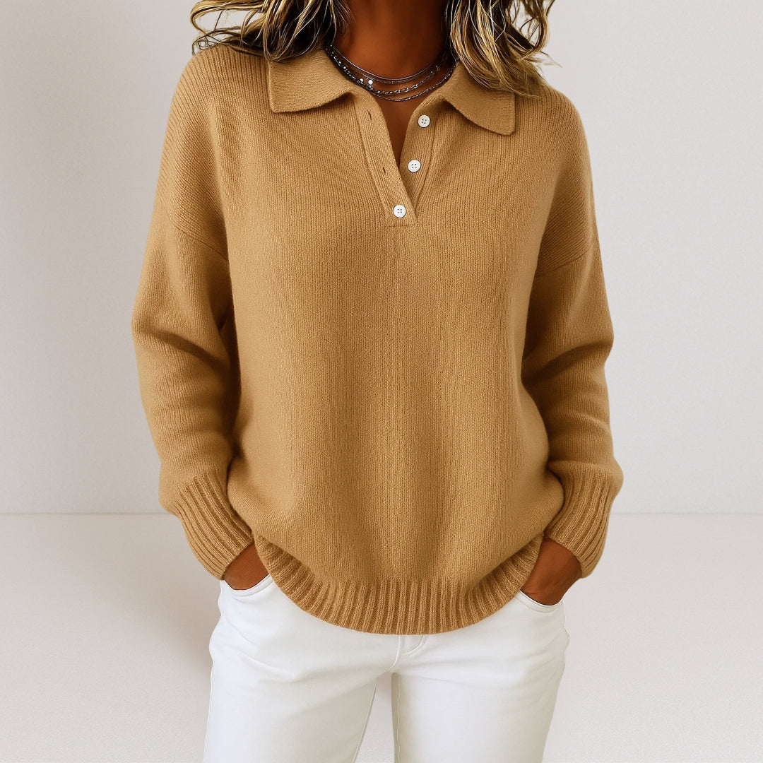 Olivia™ | Suéter de punto suave con cuello para Mujer