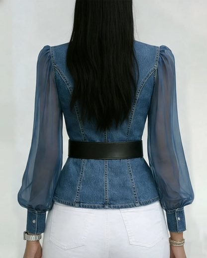 Alessia | Top de denim con mangas para Mujer