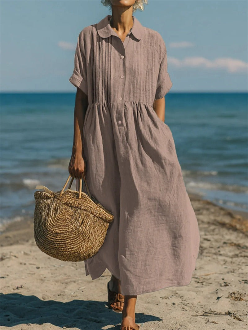 Arianne | Vestido Camisón Fluido de Algodón Elegante para Mujer