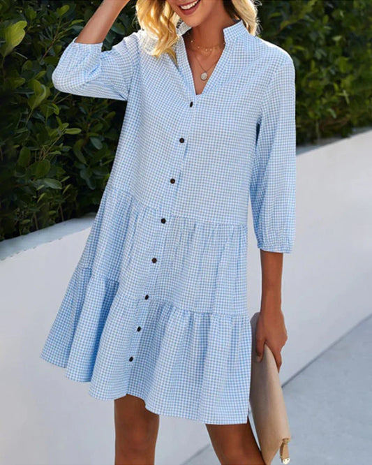 Emilia | Vestido camisero midi a cuadros