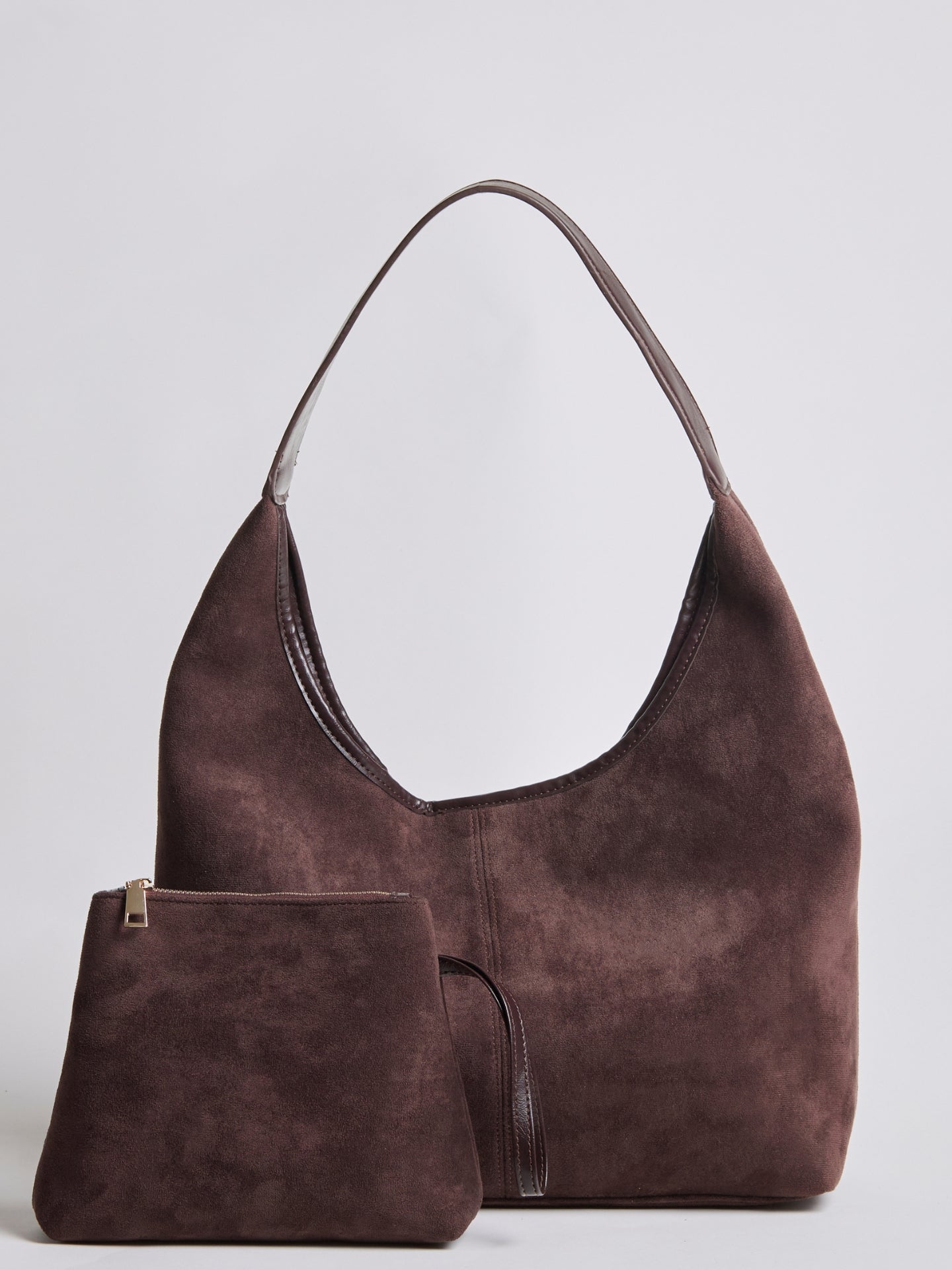 Bolso de mano de cuero de gamuza para uso diario