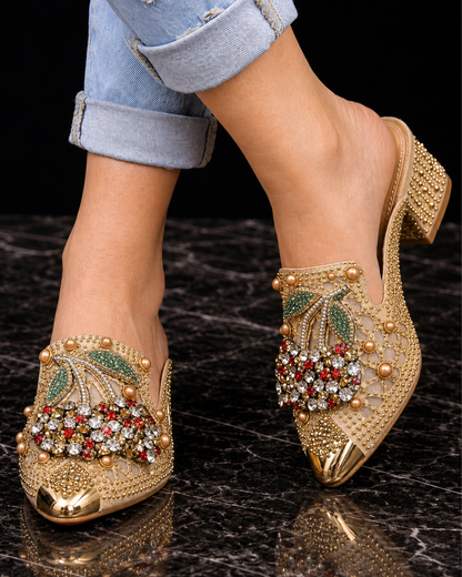Gilda | Tacon con Cristales y Detalle de Cereza para Mujer