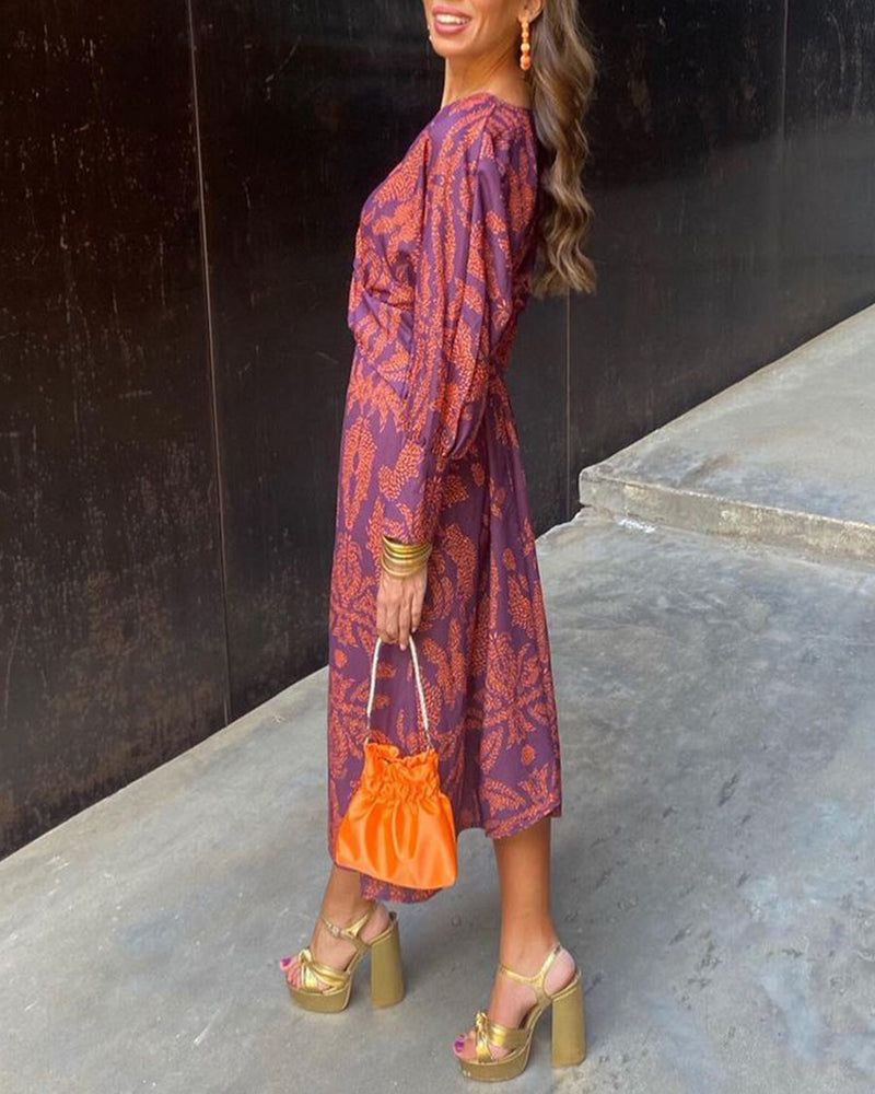 Ida™ – Vestido Midi Elegante de Mujer con Estampado de Encanto Atemporal