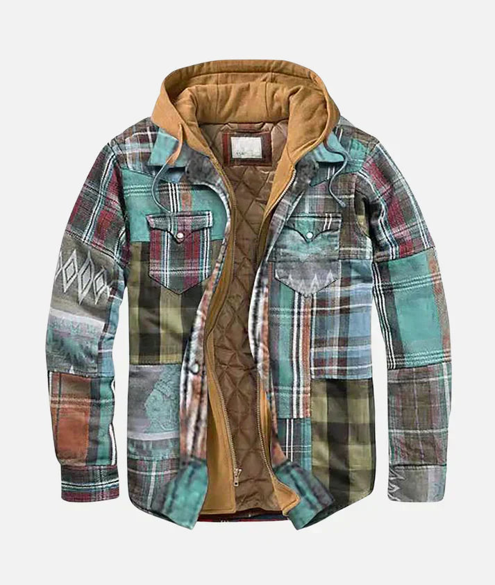 Alain – Chaqueta a cuadros con patchwork