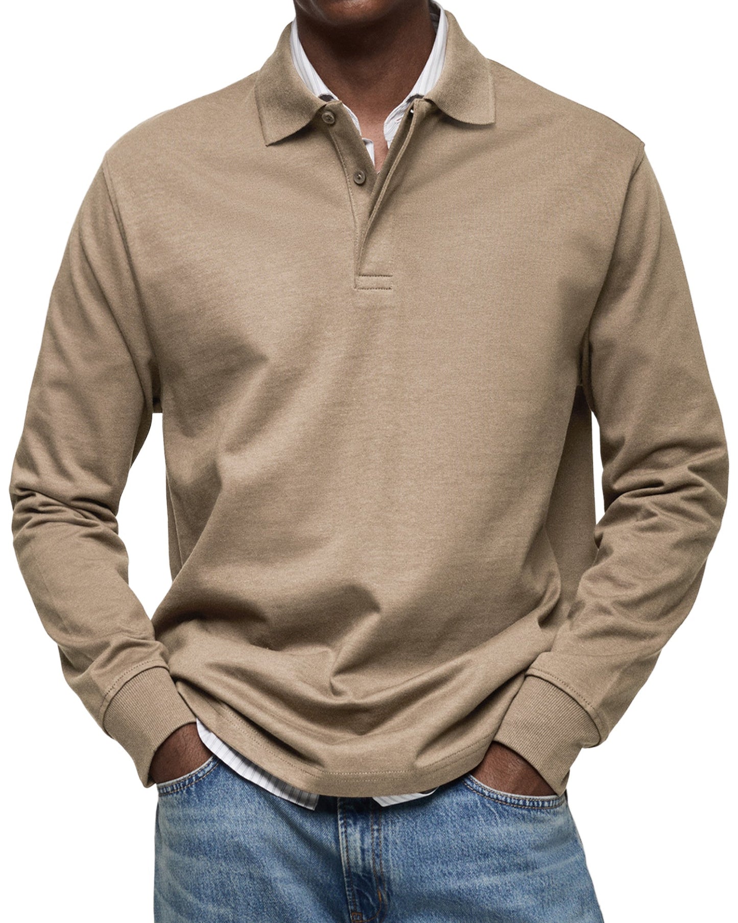 KOELMAN | POLO DE MANGA LARGA DE LUJO PARA HOMBRE